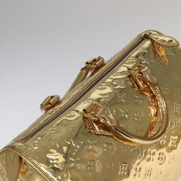 LOUIS VUITTON Monogram Miroir Speedy 35 Hand Bag Gold M95785 LV Auth 106299SM