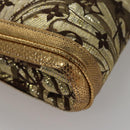 LOUIS VUITTON Monogram Brocade Tari Clutch Bag Gold M93142 LV Auth 106316S-15