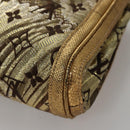 LOUIS VUITTON Monogram Brocade Tari Clutch Bag Gold M93142 LV Auth 106316S-16