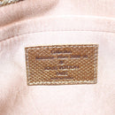 LOUIS VUITTON Monogram Brocade Tari Clutch Bag Gold M93142 LV Auth 106316S-10