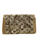 LOUIS VUITTON Monogram Brocade Tari Clutch Bag Gold M93142 LV Auth 106316S-2