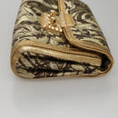 LOUIS VUITTON Monogram Brocade Tari Clutch Bag Gold M93142 LV Auth 106316S-3