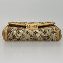 LOUIS VUITTON Monogram Brocade Tari Clutch Bag Gold M93142 LV Auth 106316S-6