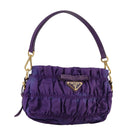 PRADA Accessory Pouch Nylon Purple Gold Auth 106340-1