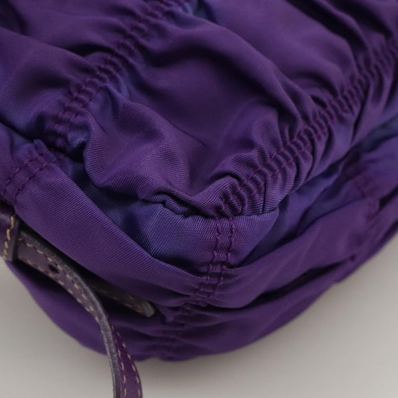 PRADA Accessory Pouch Nylon Purple Gold Auth 106340