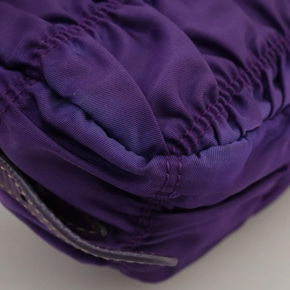 PRADA Accessory Pouch Nylon Purple Gold Auth 106340
