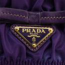 PRADA Accessory Pouch Nylon Purple Gold Auth 106340-19