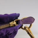 PRADA Accessory Pouch Nylon Purple Gold Auth 106340-9