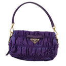 PRADA Accessory Pouch Nylon Purple Gold Auth 106340-13