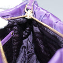 PRADA Accessory Pouch Nylon Purple Gold Auth 106340-22