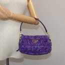 PRADA Accessory Pouch Nylon Purple Gold Auth 106340-24