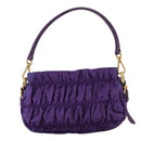 PRADA Accessory Pouch Nylon Purple Gold Auth 106340-2
