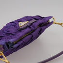 PRADA Accessory Pouch Nylon Purple Gold Auth 106340-6