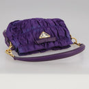 PRADA Accessory Pouch Nylon Purple Gold Auth 106340-7