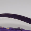 PRADA Accessory Pouch Nylon Purple Gold Auth 106340-14