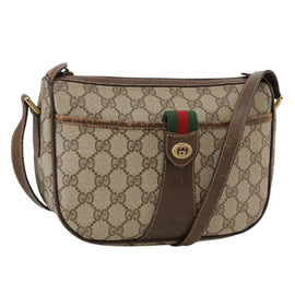 GUCCI GG Supreme Web Sherry Line Shoulder Bag PVC Beige 89 02 032 Auth 106357