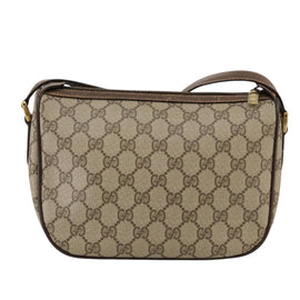 GUCCI GG Supreme Web Sherry Line Shoulder Bag PVC Beige 89 02 032 Auth 106357 - 0