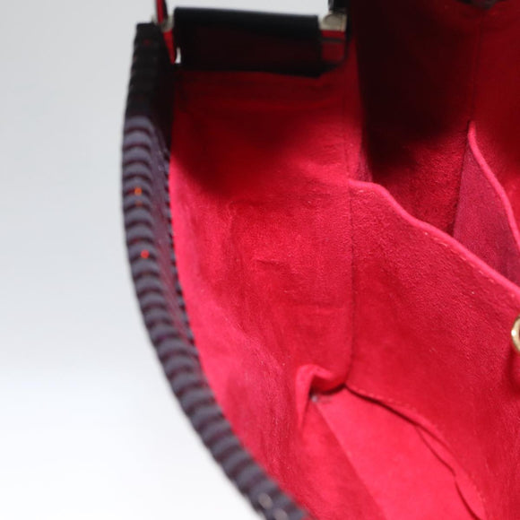 CARTIER Hand Bag Nylon Black Auth 106358