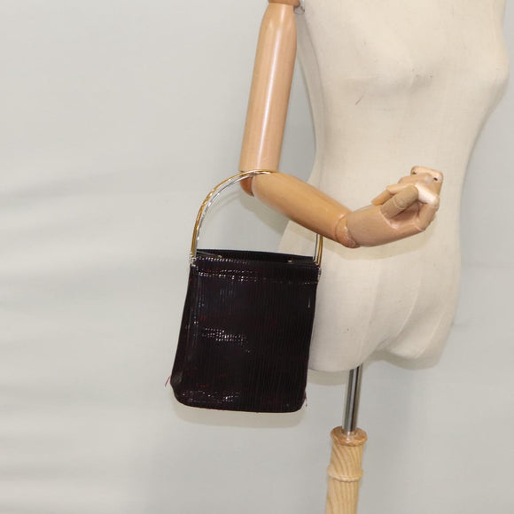 CARTIER Hand Bag Nylon Black Auth 106358