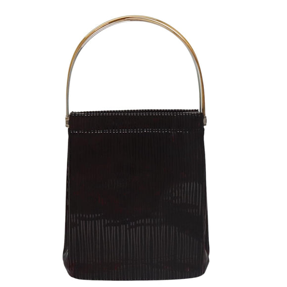 CARTIER Hand Bag Nylon Black Auth 106358