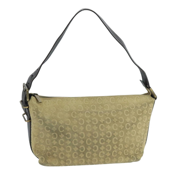 CELINE C Macadam Canvas Shoulder Bag Beige Auth 106367