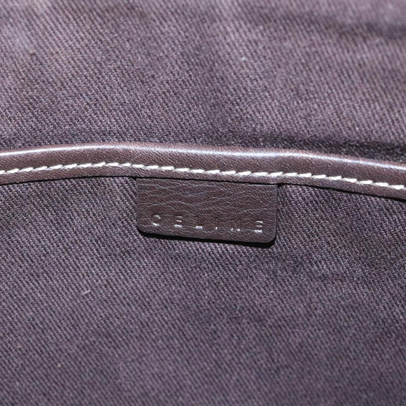 CELINE C Macadam Canvas Shoulder Bag Beige Auth 106367