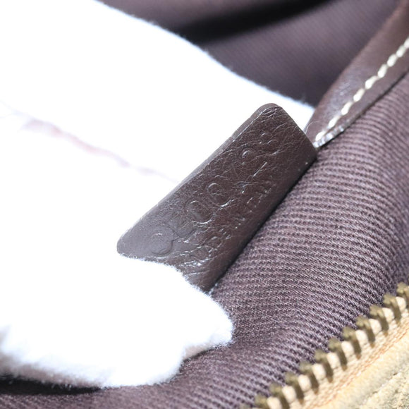 CELINE C Macadam Canvas Shoulder Bag Beige Auth 106367