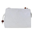 CHANEL Matelasse Shoulder Bag Leather White CC Auth 106385-13