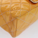 CHANEL Matelasse Chain Shoulder Bag Enamel Yellow CC Auth 106418-15