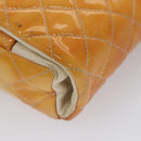 CHANEL Matelasse Chain Shoulder Bag Enamel Yellow CC Auth 106418-8