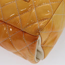 CHANEL Matelasse Chain Shoulder Bag Enamel Yellow CC Auth 106418-16