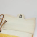 CHANEL Matelasse Chain Shoulder Bag Enamel Yellow CC Auth 106418-18