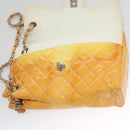 CHANEL Matelasse Chain Shoulder Bag Enamel Yellow CC Auth 106418-19