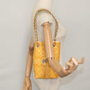 CHANEL Matelasse Chain Shoulder Bag Enamel Yellow CC Auth 106418-28