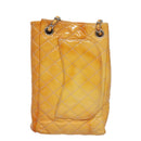 CHANEL Matelasse Chain Shoulder Bag Enamel Yellow CC Auth 106418-2