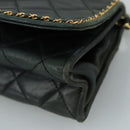 CHANEL Chain Shoulder Bag Leather Black CC Auth 106420-15