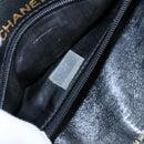 CHANEL Ketten-Umhängetasche Leder Schwarz CC Auth 106420-12