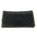 CHANEL Ketten-Umhängetasche Leder Schwarz CC Auth 106420-13