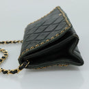 CHANEL Chain Shoulder Bag Leather Black CC Auth 106420-4