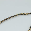 CHANEL Ketten-Umhängetasche Leder Schwarz CC Auth 106420-14