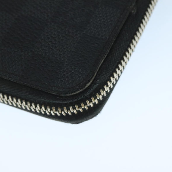LOUIS VUITTON Damier Graphite Zippy Organizer Long Wallet N63077 LV Auth 106425