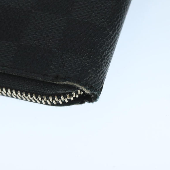 LOUIS VUITTON Damier Graphite Zippy Organizer Long Wallet N63077 LV Auth 106425
