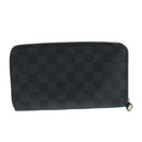 LOUIS VUITTON Damier Graphite Zippy Organizer Long Wallet N63077 LV Auth 106425-2