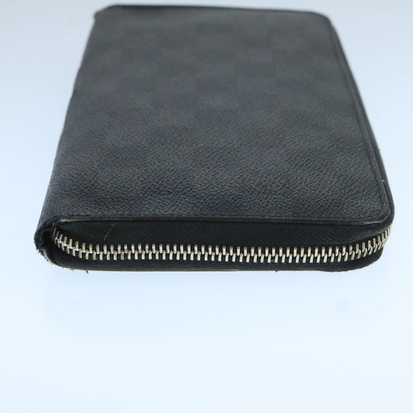 LOUIS VUITTON Damier Graphite Zippy Organizer Long Wallet N63077 LV Auth 106425
