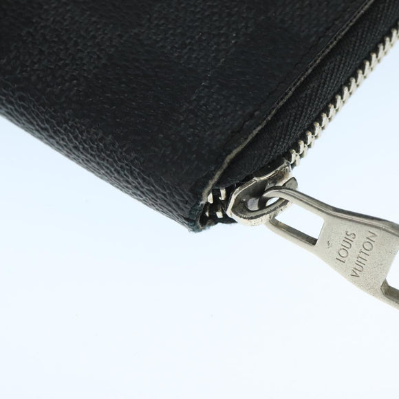 LOUIS VUITTON Damier Graphite Zippy Organizer Long Wallet N63077 LV Auth 106425