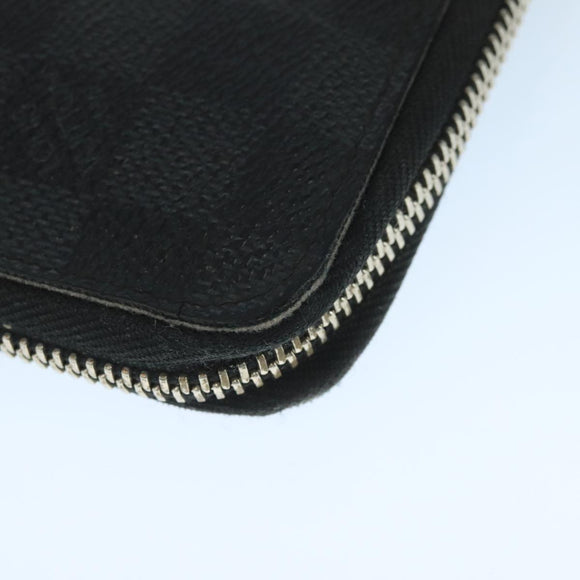 LOUIS VUITTON Damier Graphite Zippy Organizer Long Wallet N63077 LV Auth 106425
