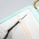 CHANEL Matelasse Hand Bag Satin Green CC Auth 106444-21