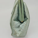 CHANEL Matelasse Hand Bag Satin Green CC Auth 106444-3