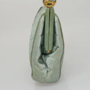 CHANEL Matelasse Hand Bag Satin Green CC Auth 106444-4