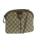 GUCCI GG Supreme Web Sherry Line Shoulder Bag Beige 904 02 047 Auth 106473-1